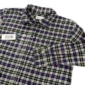 Alpine Design‎ Womens Flannel Shirt Small S Navy Cream Timberline Plaid